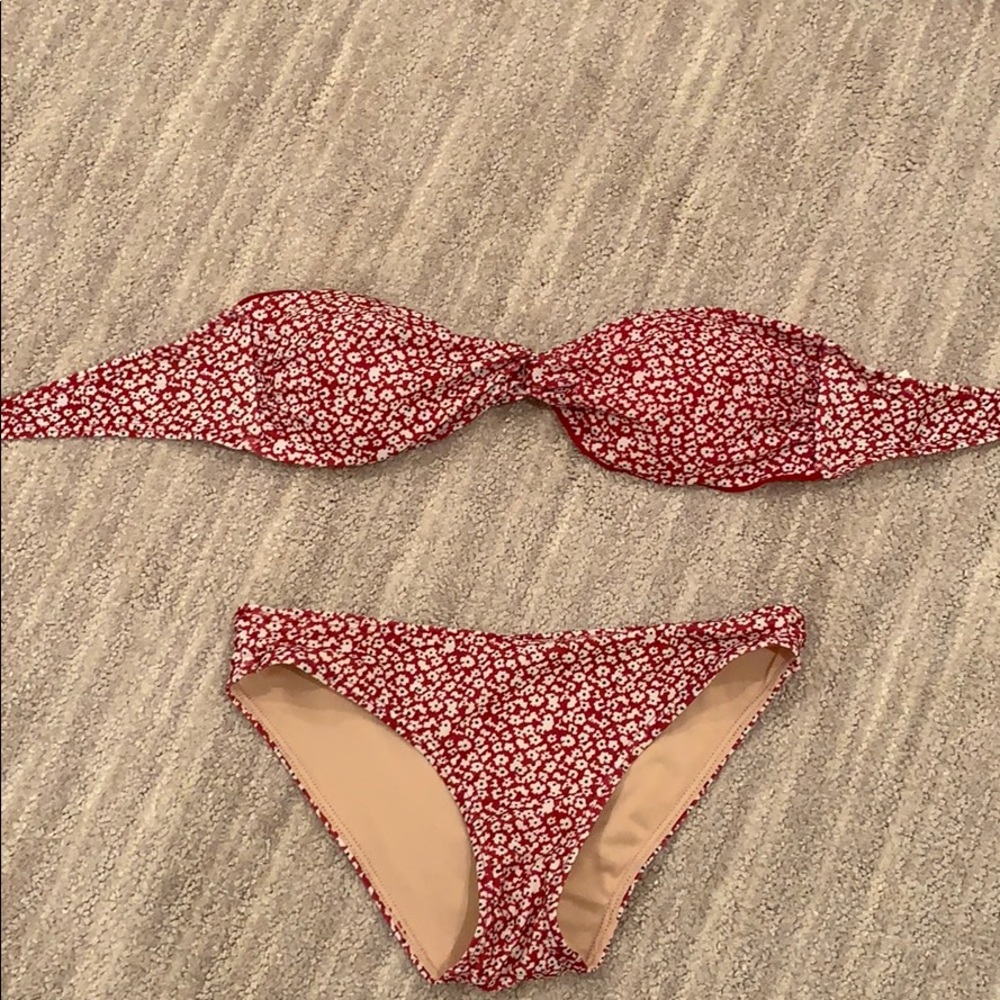 Floral bandeau bathing suit